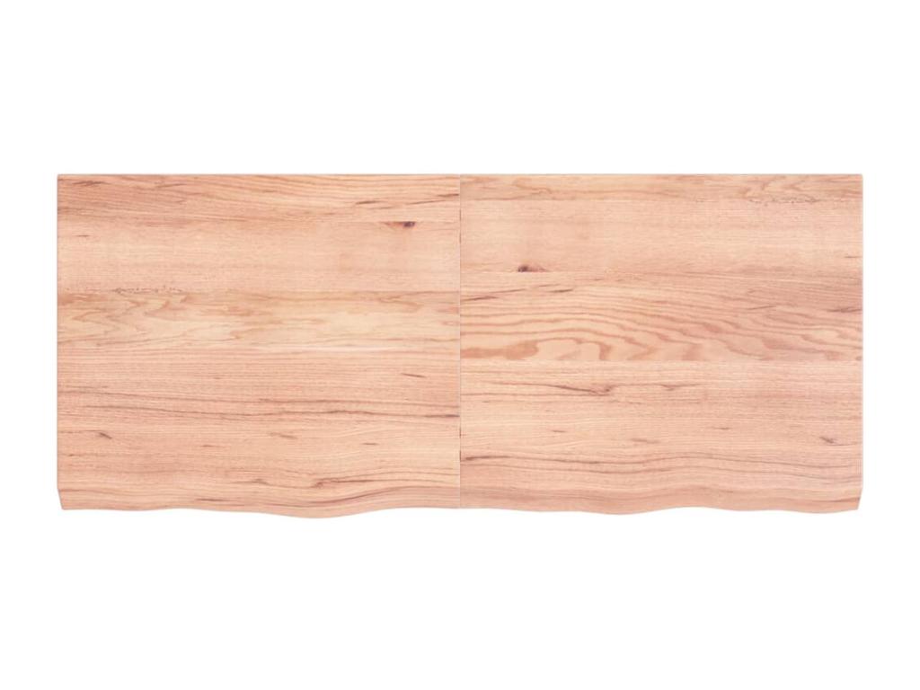 Light brown wall shelf, solid treated oak wood 27221APVW