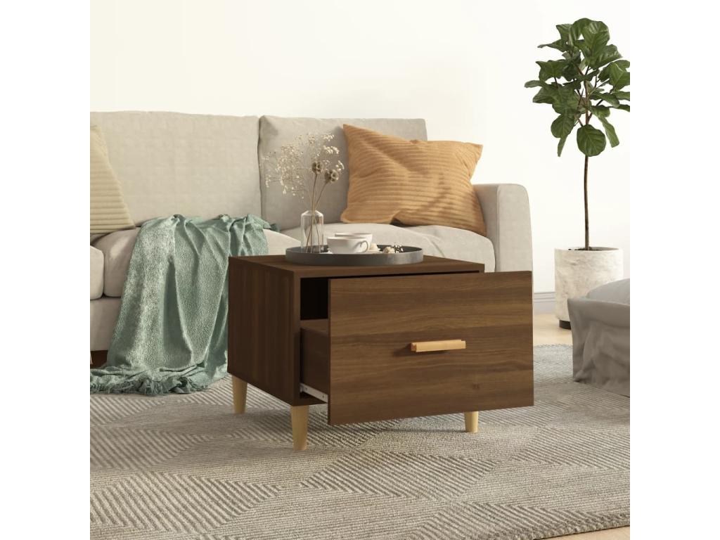 Coffee table, brown oak, 50x50x40 cm, engineered wood, 78933SDMU