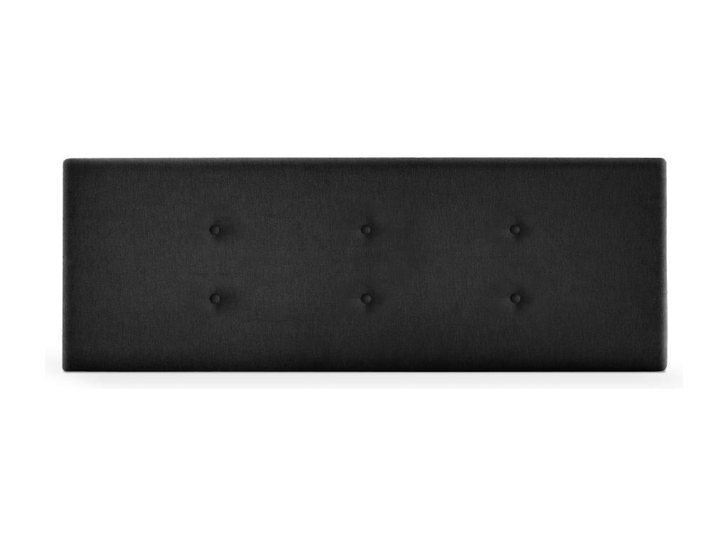 Bohometop Fabric Headboard with 2 Bohometop Buttons 145x50cm Fits 135/140cm Beds - Black 05371TXPP
