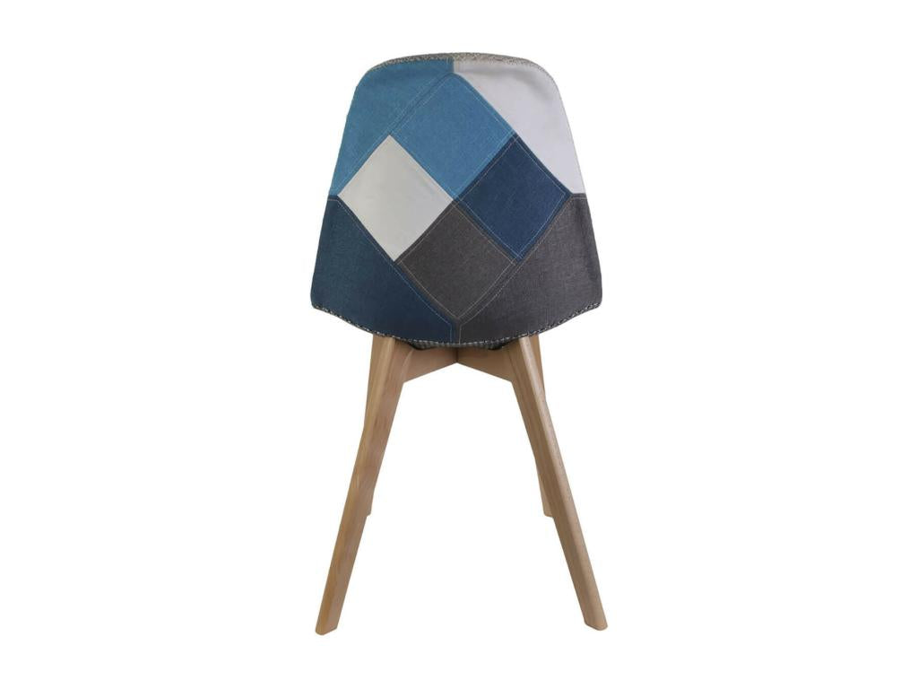 Nidchicshop - Set of 6 Nidchicshop Chairs, Blue and Grey 74623PWEC
