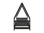 Black children's bed frame 80x200 solid pine wood 26379FPRV