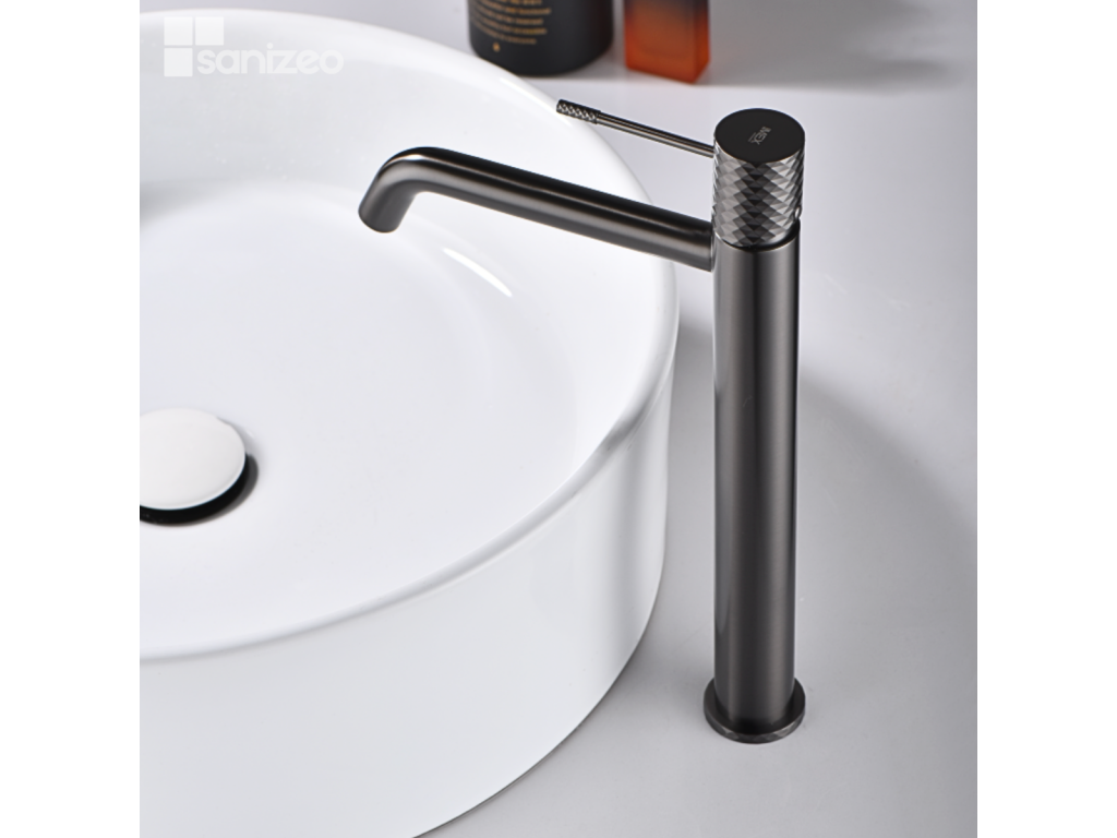 Bohometop BDG053-3BGM 49063KSQJ High Spout Anti-Limescale Basin Mixer Tap, Black Gun Metal