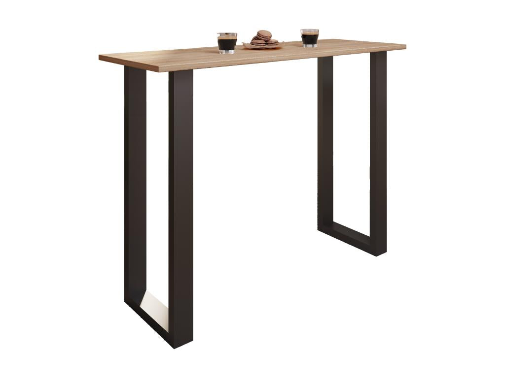 Nidchicshop Premium Wood and Aluminum Bar Table, 140x50 cm, Black/Oak, Nidchicshop 45908ELVE