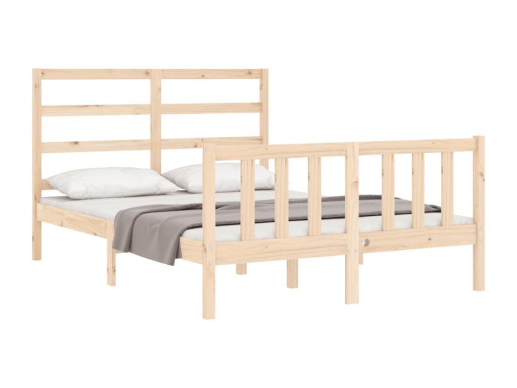 Bed frame without mattress 140x200 cm solid pine wood 57568RWTU