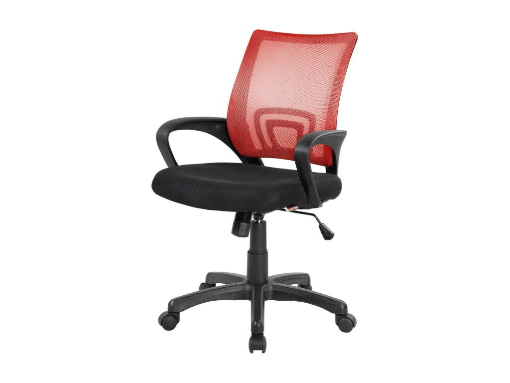 Homelumiere Office Chair, Homelumiere Work Chair with Armrests, Ergonomic Office Seat, 59x54h90/100 cm, Black and Red