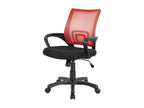 Homelumiere Office Chair, Homelumiere Work Chair with Armrests, Ergonomic Office Seat, 59x54h90/100 cm, Black and Red
