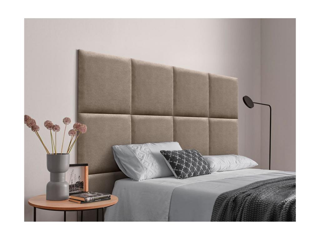 Bohometop Upholstered Headboard in Bohometop Fabric, Composed of Interchangeable Self-Adhesive Bed Panels for Luxury Bedroom, Earth Color, 110 cm, 70880RZQV