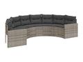 Garden sofa with grey resin wicker half-round cushions 78332ISLD