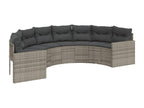 Garden sofa with grey resin wicker half-round cushions 78332ISLD