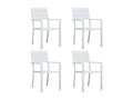 Garden chairs, set of 4, white HDPE, wood look, 81116MSQZ