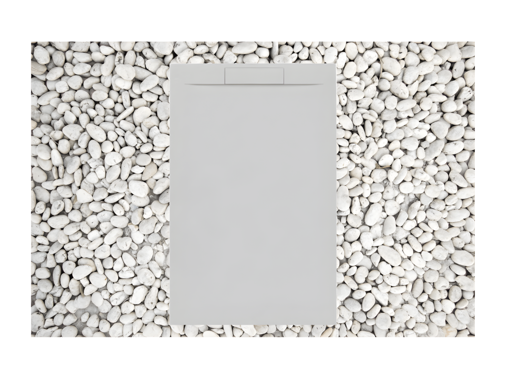 105x85 cm Grey Bohometop Shower Tray, Bohometop Line, Resin and Marble Powder, with Side Grid, MARBLE RESIN, 94448VWUV