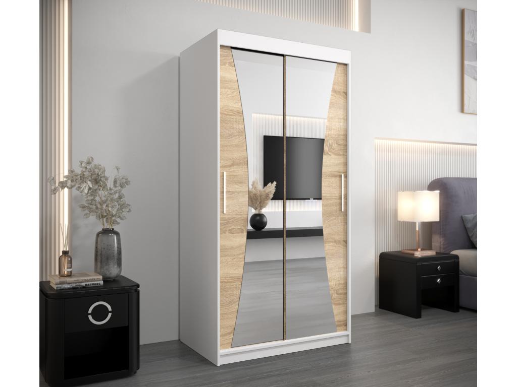 Bohometop Sliding Door Wardrobe 200/100/62 2 Doors White/Bohometop 39223VIDA