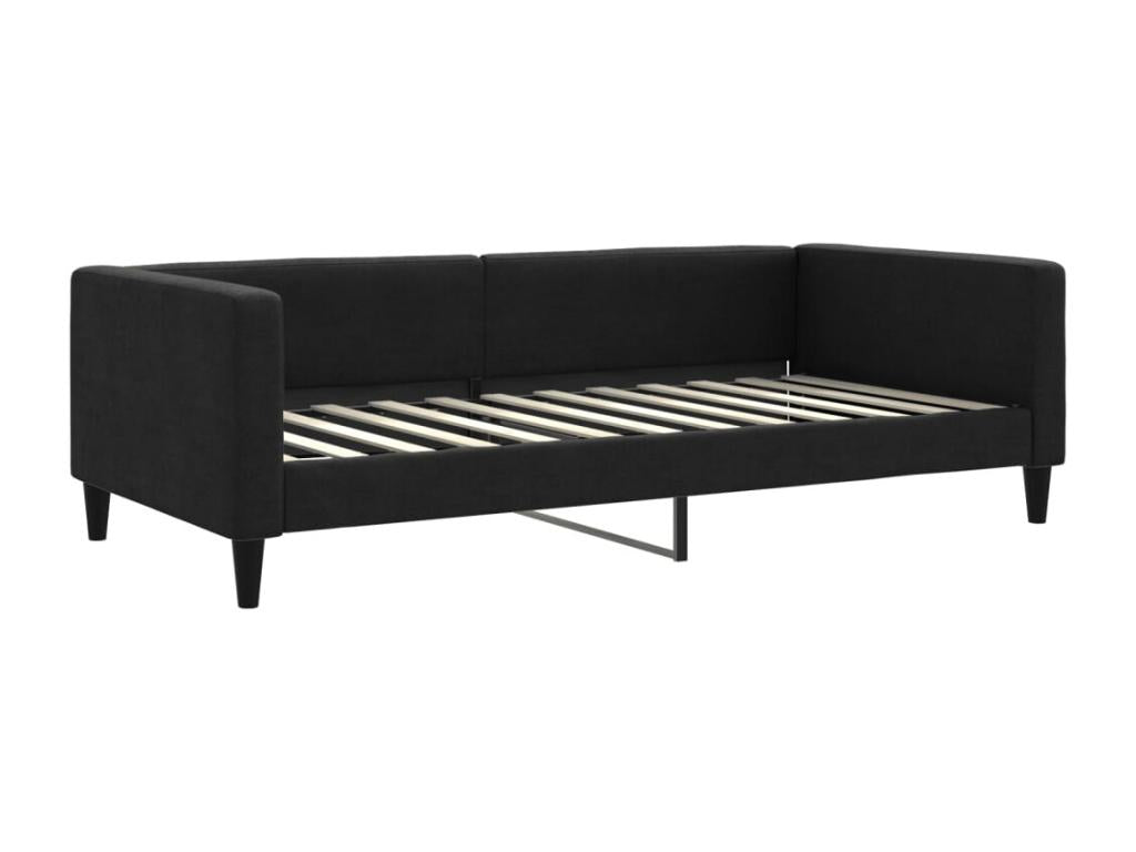 Daybed without mattress, black, 100x200 cm, fabric, 65189KGCY