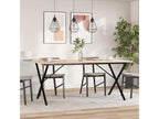 X-frame dining table 180x90x75 cm solid pine wood cast iron 20588FBFF