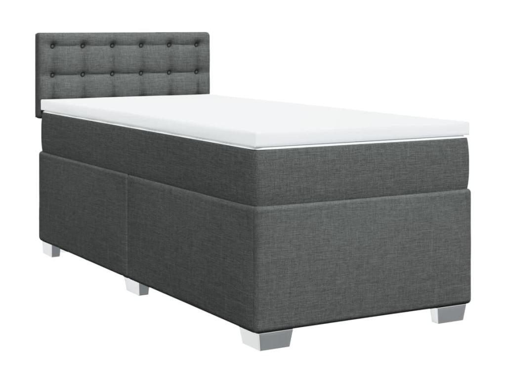 Nidchicshop bed base with mattress, Dark Grey 90x200 cm, Fabric 81274UTIA