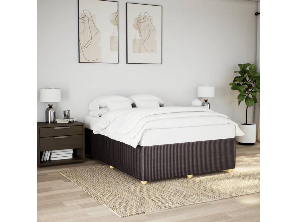 Bed frame without mattress dark brown 140x190 cm fabric 11046MSUE