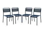 Set of 4 steel garden chairs - 4 seats - navy - Homelumiere - W44 x D52 x H79cm
