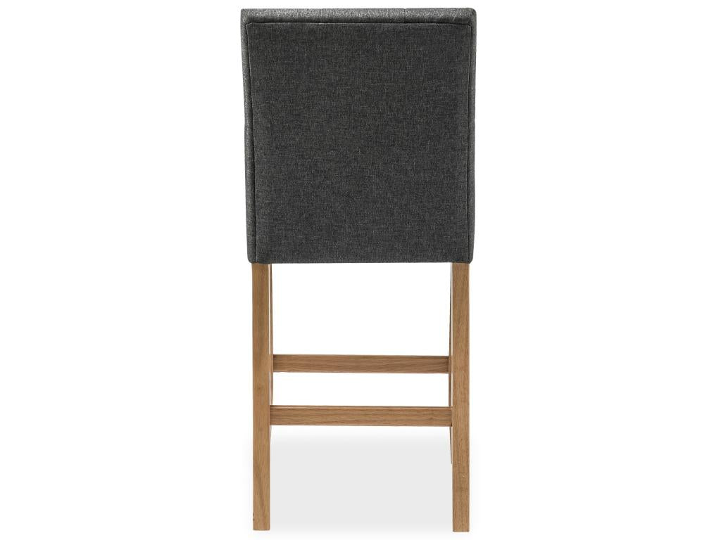 Set of 4 Bohometop wooden bar stools with grey fabric upholstery - H65cm 80591NFFK