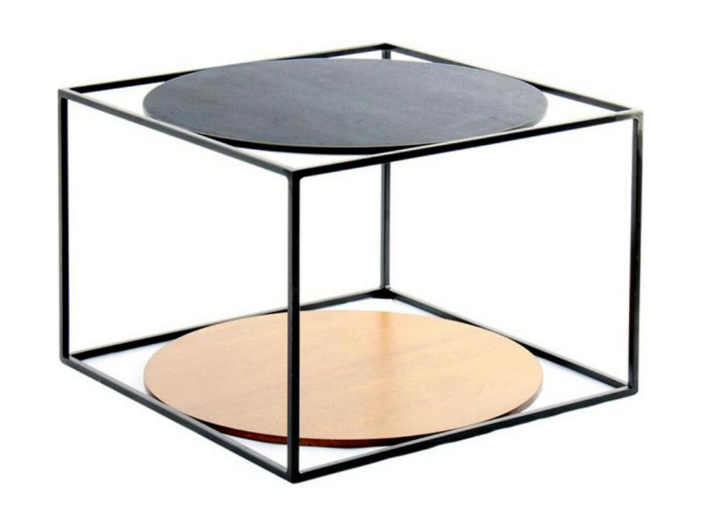 Bohometop 50cm Designer Side Table, Brown/Black 05234AATD