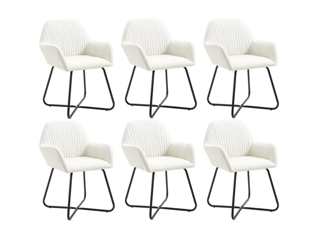Set of 6 cream fabric dining chairs 80301ZPQF
