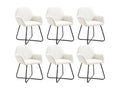 Set of 6 cream fabric dining chairs 80301ZPQF