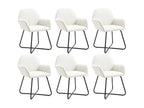 Set of 6 cream fabric dining chairs 80301ZPQF