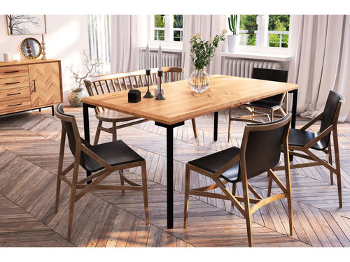 Bohometop - Natural oiled beech heartwood table 100x130 09025GYUY