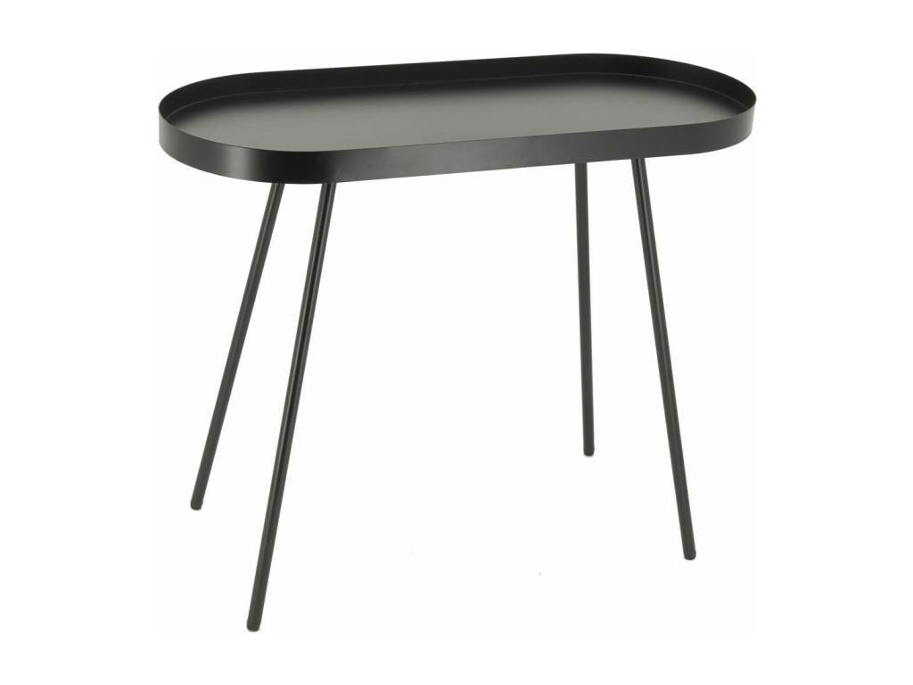 Oval coffee table in black metal, 70x30x57 cm, Black, 86789JAKN