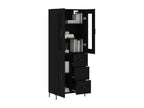 Highboard, Black, 69.5x34x180 cm, Engineered Wood, 49459HRTV