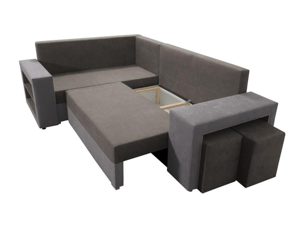 Nidchicshop 103 Grey Corner Sofa with Sleeping Function and Bed Box, 250x162x85cm, 72070TFYC