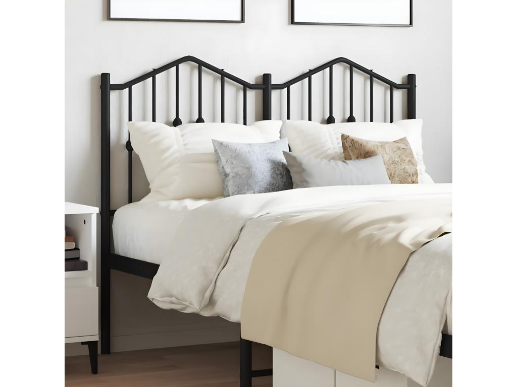 Black metal headboard 120 cm 56864TMAB