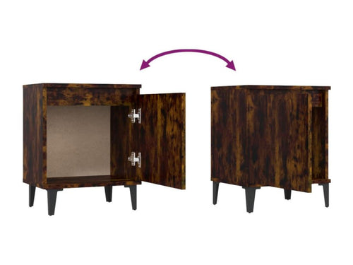 Bohometop - Bedside table with metal legs, smoked oak, 40x30x50 cm, 80552BXVY