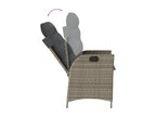 5-piece garden dining set with grey resin wicker cushions