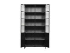 Bohometop - 2-Door Metal Display Cabinet H200cm - Black 75575DIFN