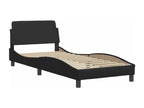 Bed frame with headboard, black, 90x200 cm, faux leather, 26956ERRF