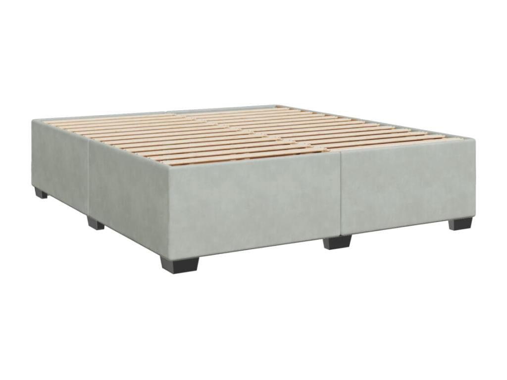 Nidchicshop bed base and mattress, light grey, 180x200cm, velvet, 48028XJQC
