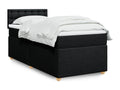 Bohometop bed base with mattress, black, 90x200 cm, fabric, 52791IZAG