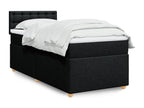 Bohometop bed base with mattress, black, 90x200 cm, fabric, 52791IZAG