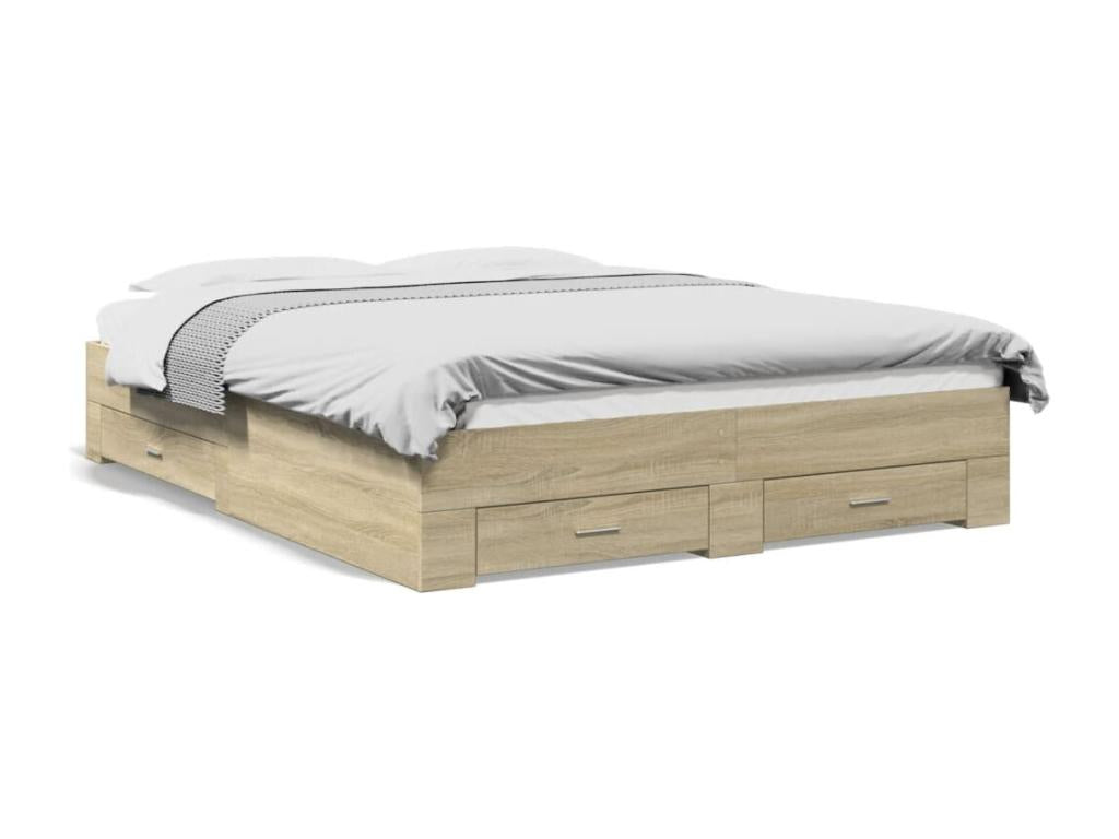 Bohometop oak bed frame with drawers (mattress not included) 140x200 cm 09840YQND