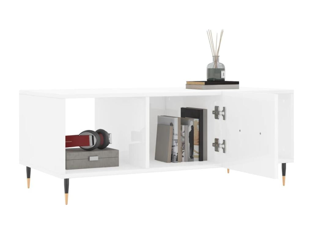 Coffee table, glossy white, 102x50x40 cm, engineered wood, 64889VSUJ