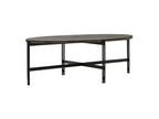 Homelumiere oval coffee table in ash-colored wood with metal base - Homelumiere