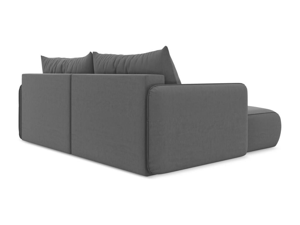 2.5-seater left-hand corner sofa bed in velvet - grey - Nidchicshop 85039JUEO