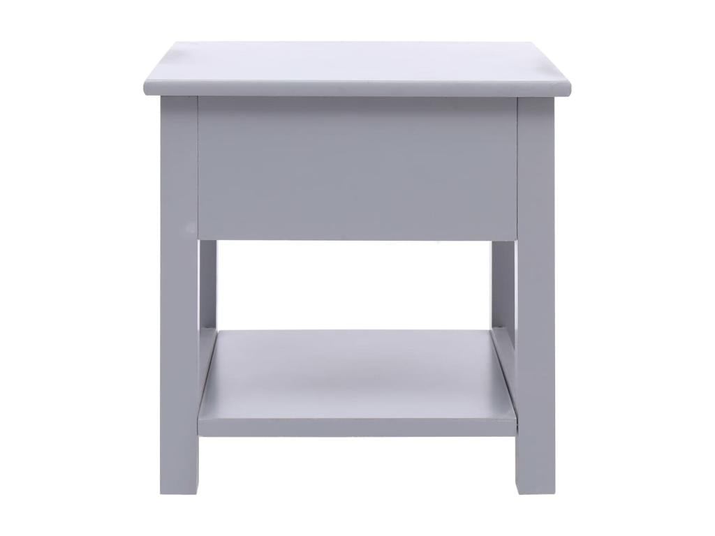 Grey Side Table 40x40x40 cm Paulownia Wood 57663WTIP