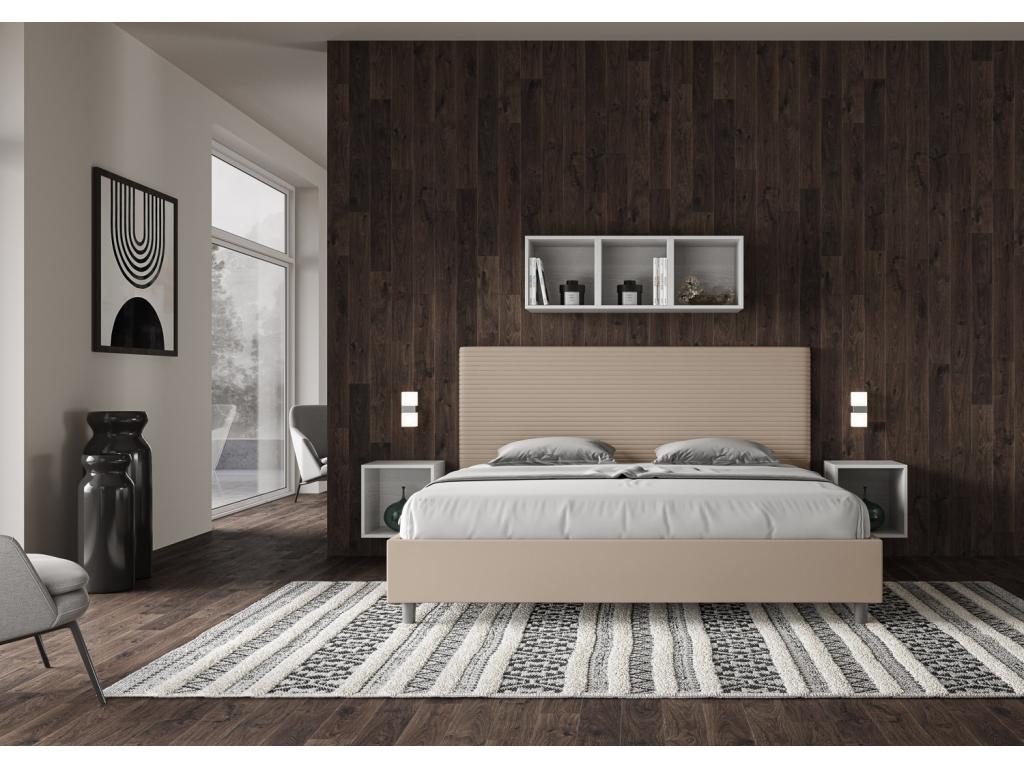 Bohometop size bed without slatted base, upholstered, 200x210 cm, faux leather, Bohometop 08507LSML