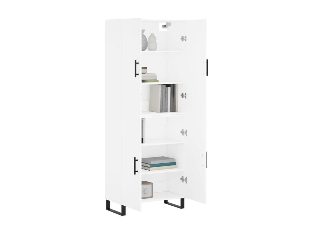 White Highboard 69.5x34x180 cm Engineered Wood 03840VBEE