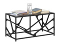 Coffee table with black glass top, 78.5x40x41 cm, steel, 09185CTCU