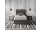 Bohometop grey microfiber bed with tufted slatted base 80x190 68003GVDS