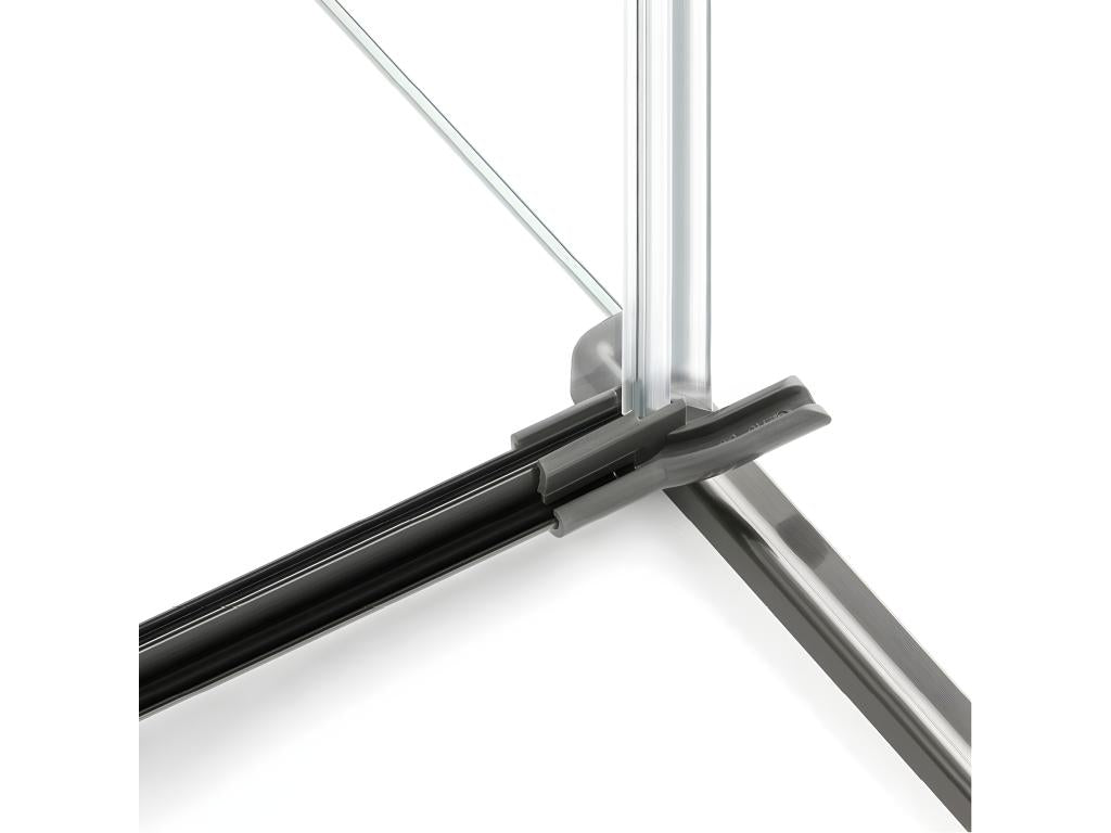 Bohometop 80x120cm brushed stainless steel shower enclosure, right-hand pivot, front access, 36451FNPP