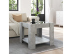 Coffee table with LED, concrete grey, 53x53x45 cm, engineered wood, 62039PMEC