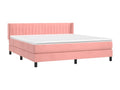 Upholstered bed base with mattress, Pink, 180x200 cm, Velvet, 40172HDMY